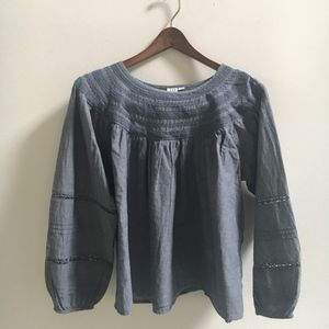 Gap Chambray Peasant Blouse